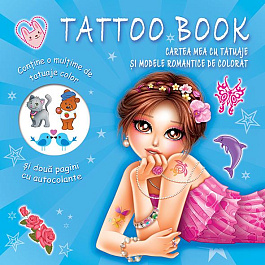 Cartea mea cu tatuaje si modele romantice de colorat (blue)