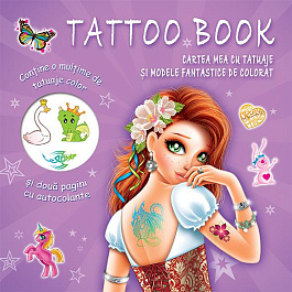 Cartea mea cu tatuaje si modele fantastice de colorat (mov)